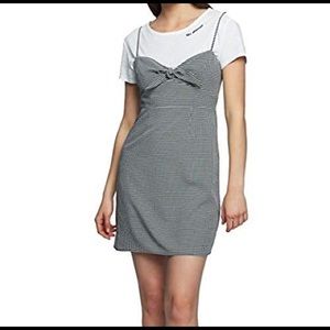 1.State Printed Gingham Mini Dress